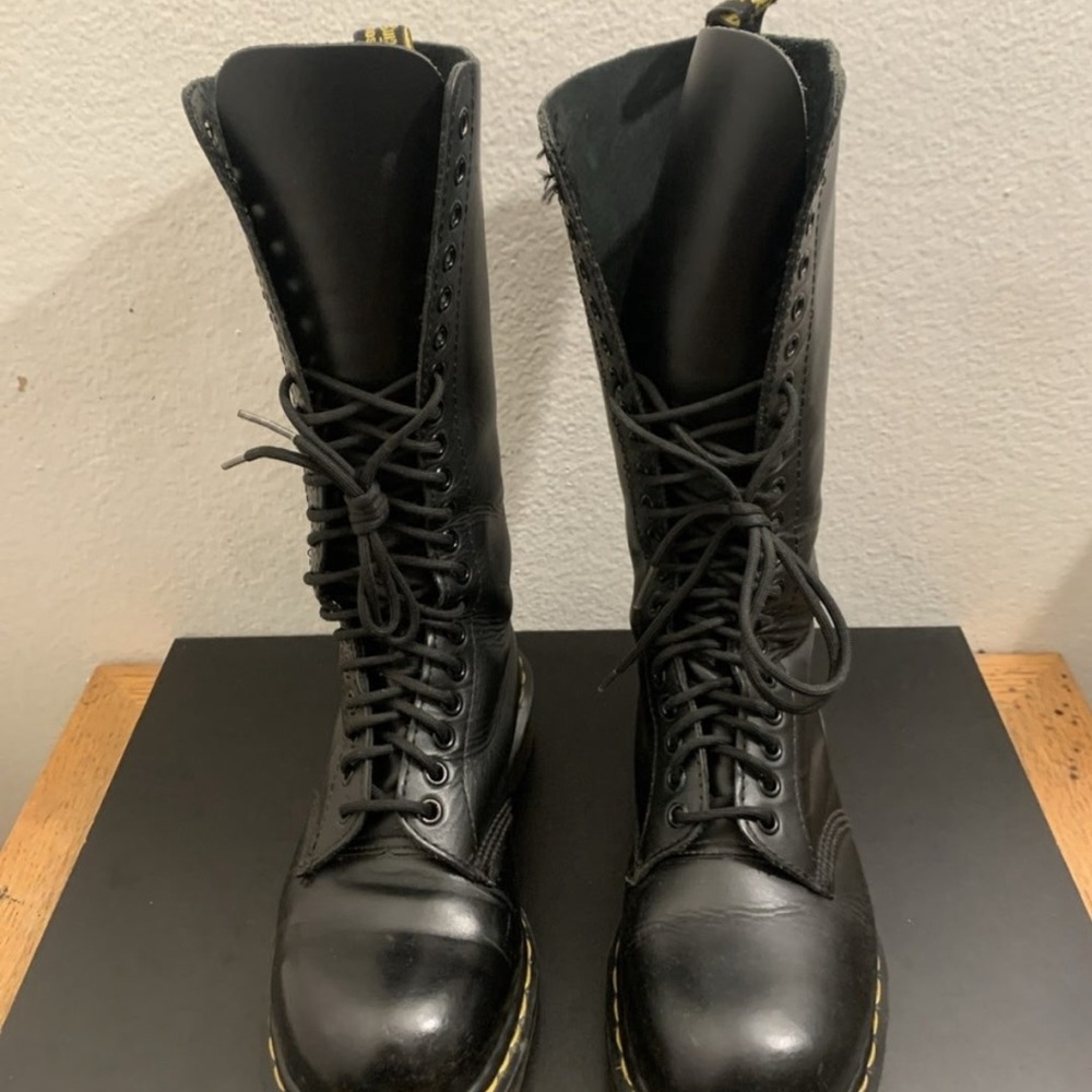 Dr. Martens 1914 oil resistant Black Tall Lace-Up Military Boots